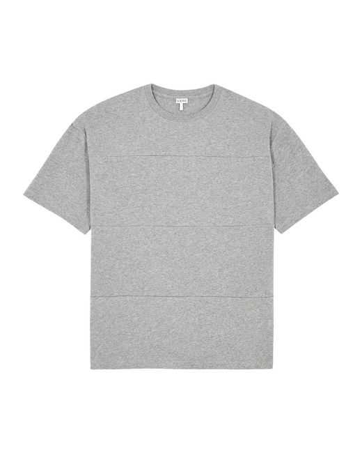 Loewe Gray Distorted Logo Cotton T-shirt for men