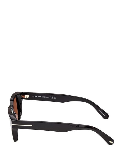 Tom Ford Black Caleb Square-Frame Sunglasses for men