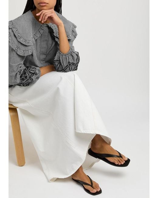 A.Emery Black Kinto Leather Flip Flops