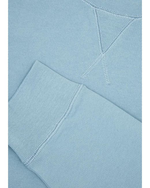 Sunspel Blue Cotton Sweatshirt for men