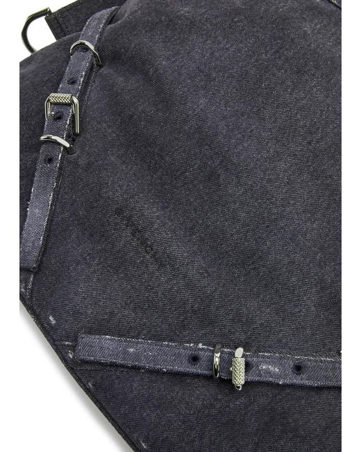 Givenchy Black Voyou Medium Denim Shoulder Bag
