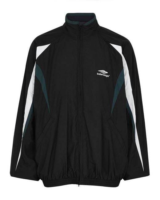 Balenciaga Black Panelled Shell Track Jacket for men