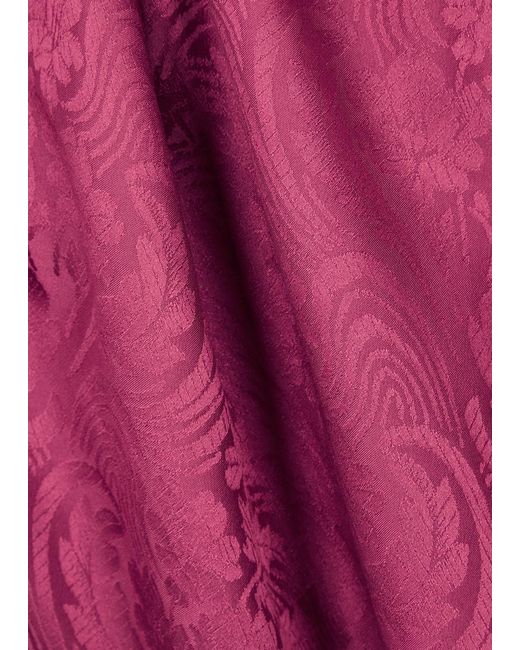 PAIGE Purple Laci Floral-jacquard Silk-satin Maxi Slip Dress