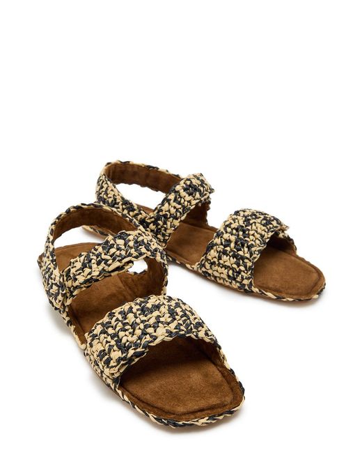 Khaite White Boden Raffia Sandals