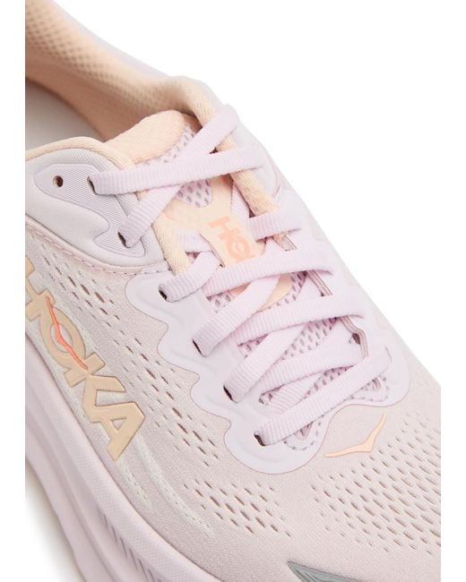 Hoka One One Pink Bondi 9 Mesh-Knit Sneakers