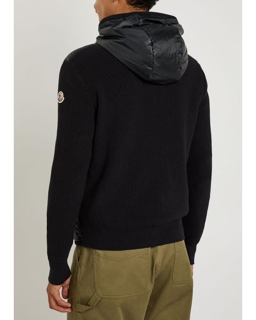Moncler Black Close-Knit And Nylon Jacket for men