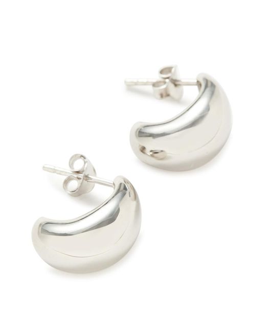 Missoma White Savi Dome Small Rhodium-plated Hoop Earrings