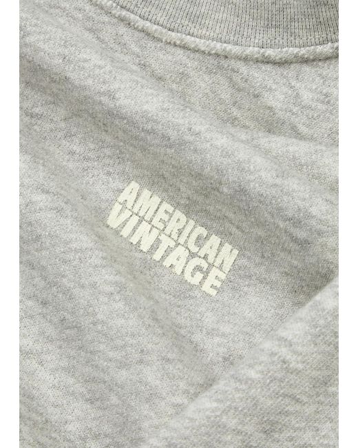 American Vintage White Kodytown Logo Cotton Sweatshirt