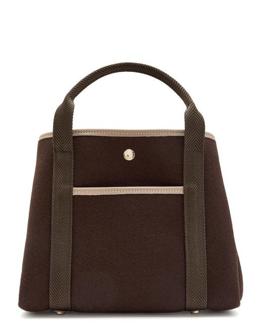 Rue de Verneuil Brown Traversée S Pockets Whip Wool Tote Bag