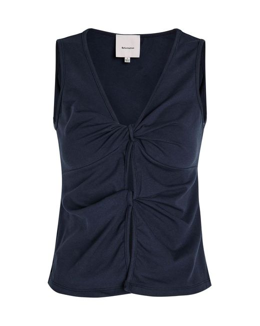 Reformation Blue Tefi Top