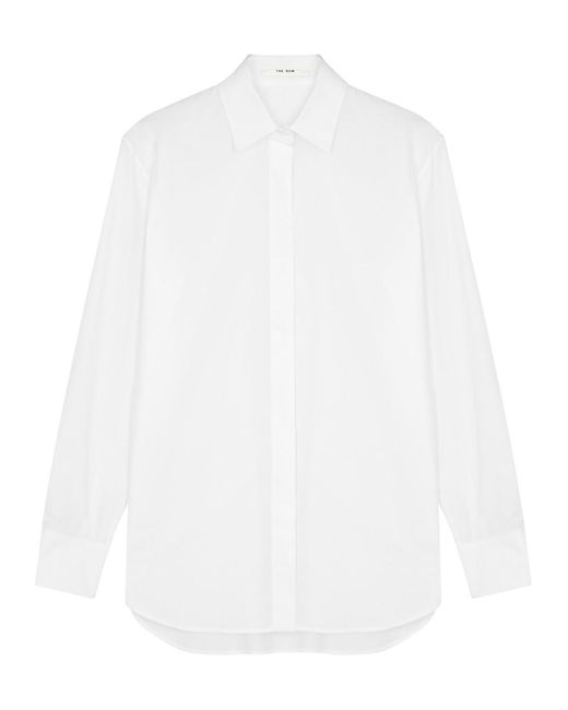 The Row White Derica Cotton-poplin Shirt