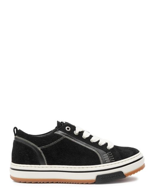 Represent Black Htn Panelled Suede Sneakers for men
