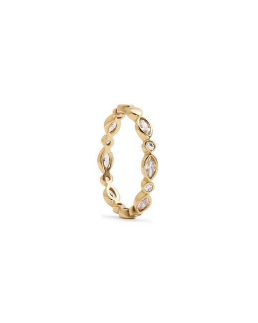 Astrid & Miyu White Navette Crystal 18Kt-Plated Ring
