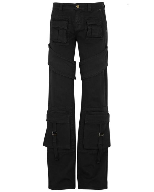 Blumarine Black Wide-Leg Cargo Jeans