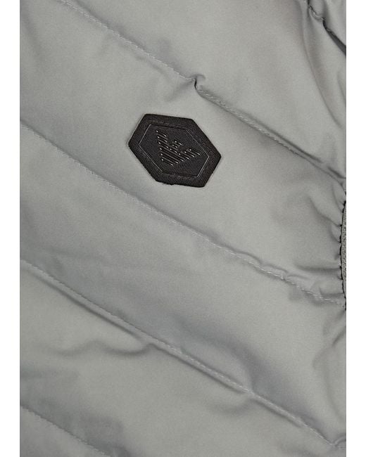 Emporio Armani Gray Logo Quilted Shell Gilet for men