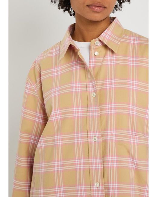 Rohe Pink Checked Flannel Overshirt