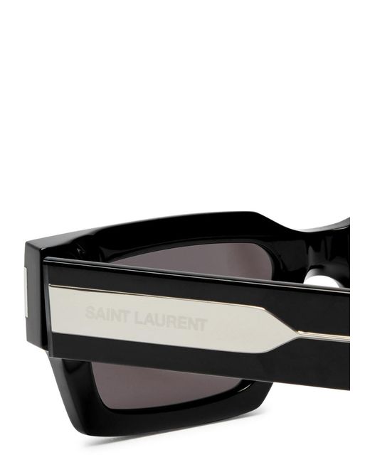 Saint Laurent Black Rectangle-frame Sunglasses for men