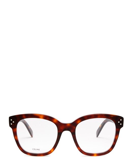 Céline Brown Square-Frame Optical Glasses, Glasses, Can Be Fitted With Prescription Lenses, Designer-Engraved Arm