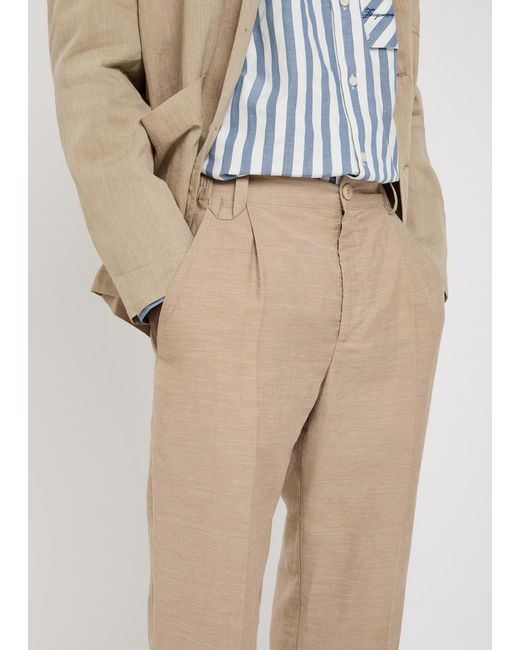 Jacquemus Natural Le Pantalon Croisiere Straight-Leg Linen-Blend Trousers for men