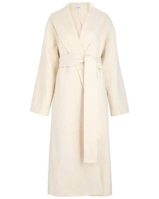 AEXAE Natural Belted Wool-Blend Coat