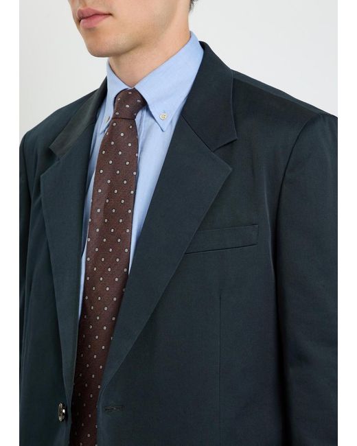 Valentino Garavani Blue Cotton Gabardine Blazer for men