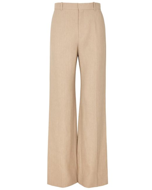 Chloé Natural Flared Linen Trousers