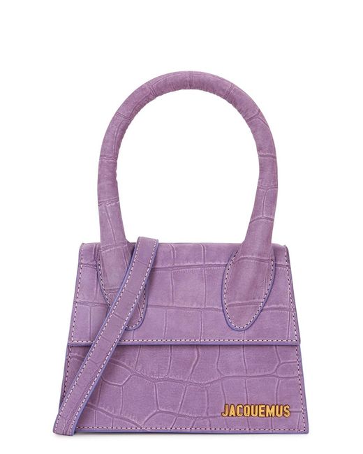 Jacquemus Purple Le Chiquito Moyen Leather Top Handle Bag