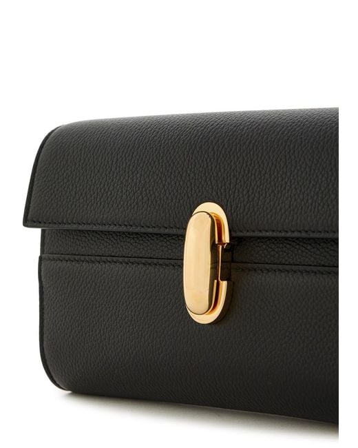 SAVETTE Black Symmetry Grained Leather Mini Bag