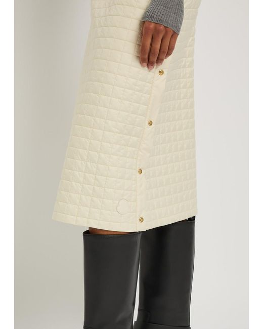 Moncler Natural Quilted Shell Midi Skirt