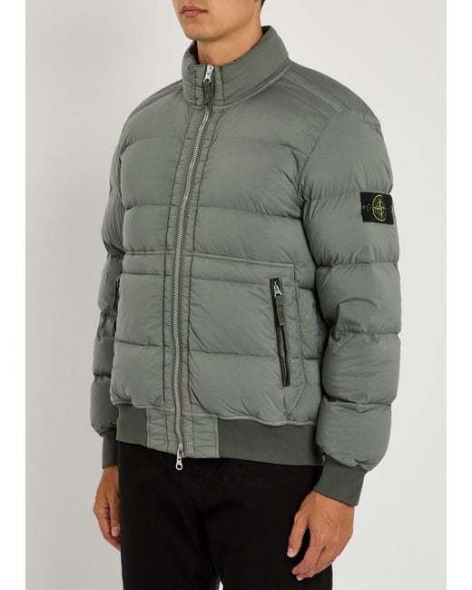 Stone Island Gray Seamless Tunnel Nylon Down Jacket for men