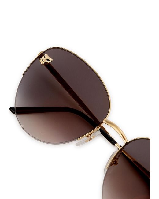 Cartier Brown Panthère De Tone Oval Frames, Sunglasses, Acetate