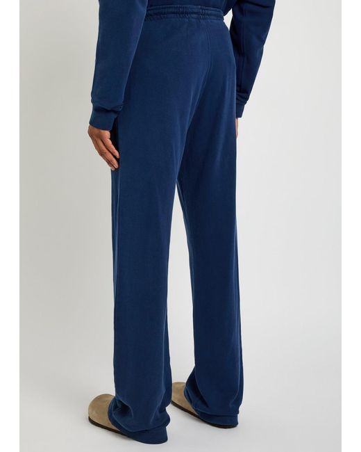 The Elder Statesman Blue Daily Logo-Embroidered Cotton And Cashmere-Blend Sweatpants for men