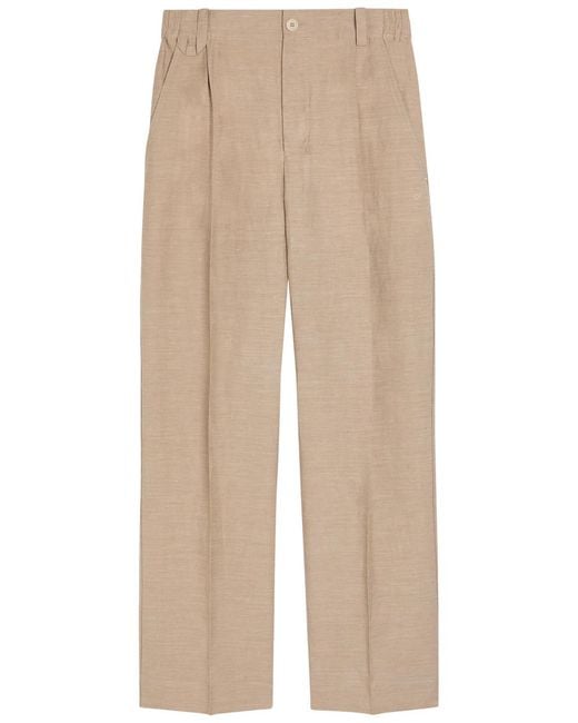 Jacquemus Natural Le Pantalon Croisiere Straight-Leg Linen-Blend Trousers for men