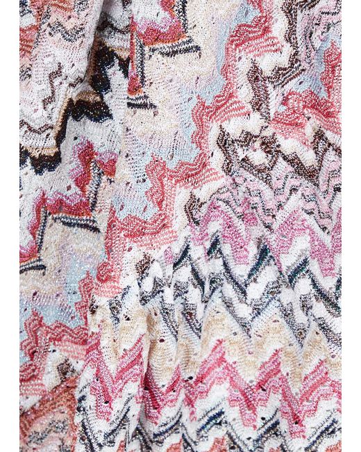 Missoni Pink Zigzag-intarsia Metallic-knit Top