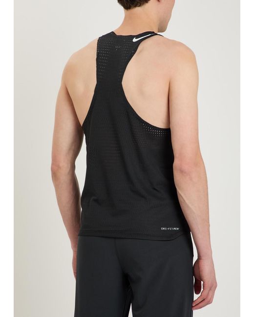 Nike Black Aeroswift Dri-Fit Adv Perforated Running Tank for men