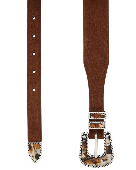 Silver Ostrich White Crazy Suede Belt