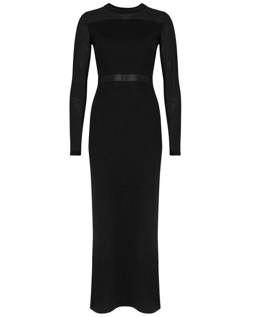Totême  Black Totême Panelled Knitted Midi Dress
