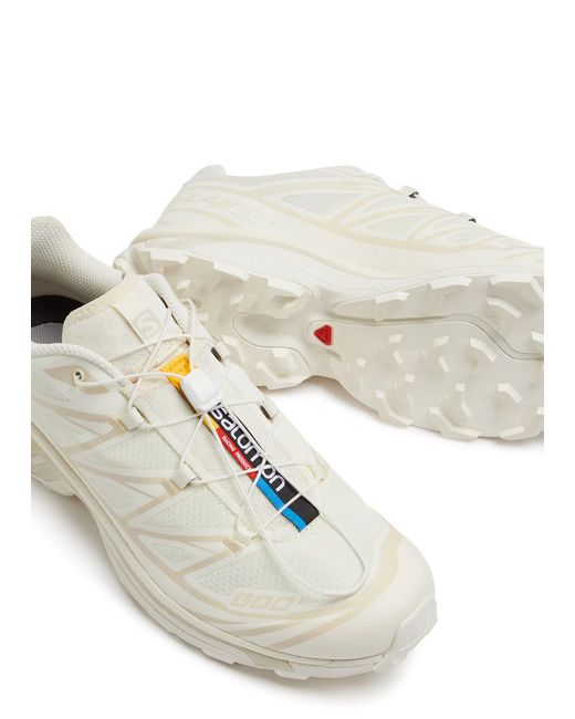 Salomon White Xt-6 Panelled Mesh Sneakers