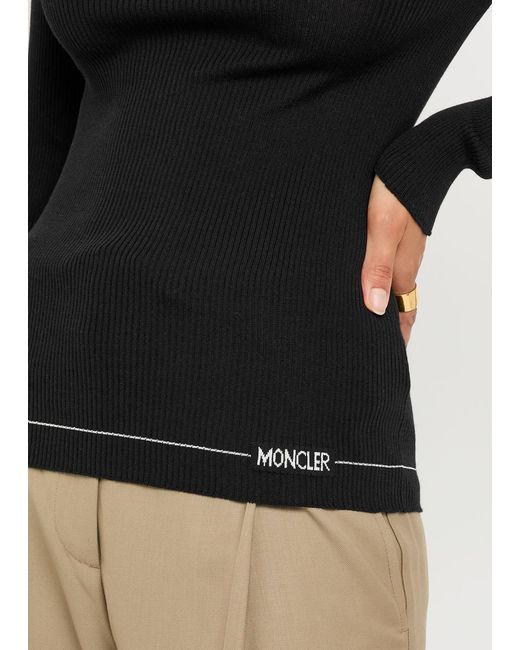 Moncler Black Logo Wool Top