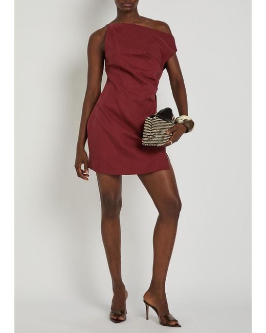 Ronny Kobo Red Winnie Woven Mini Dress