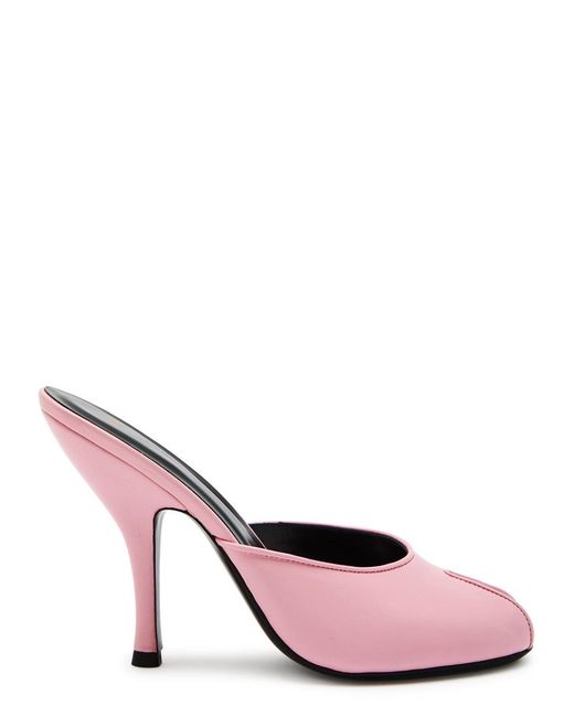 Jude Pink Date 105 Peep-Toe Leather Mules