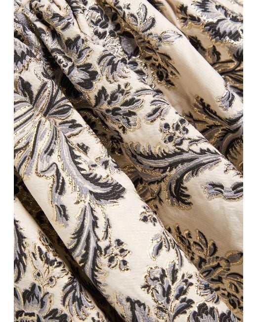 Alice + Olivia White Guinevere Bustier Floral-Jacquard Woven Mini Dress