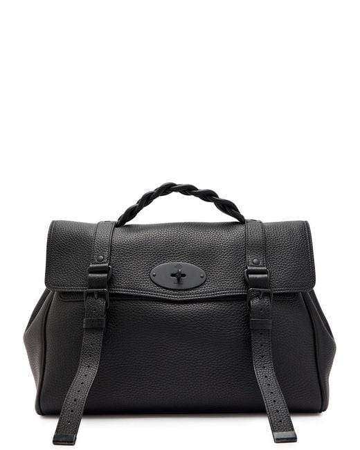 Mulberry Black Alexa Grained Leather Top Handle Bag for men