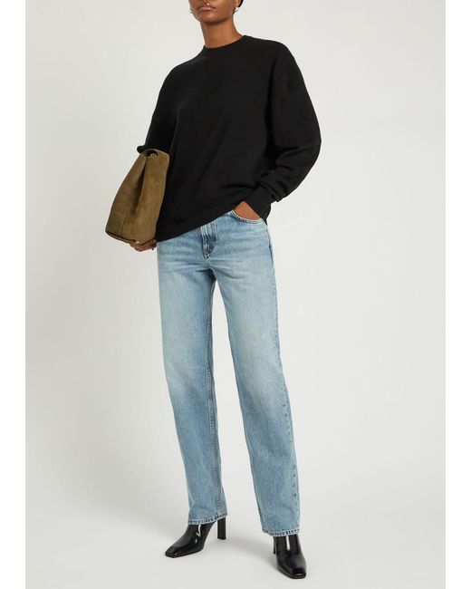 Totême Black Classic Crew-Neck Cashmere Jumper