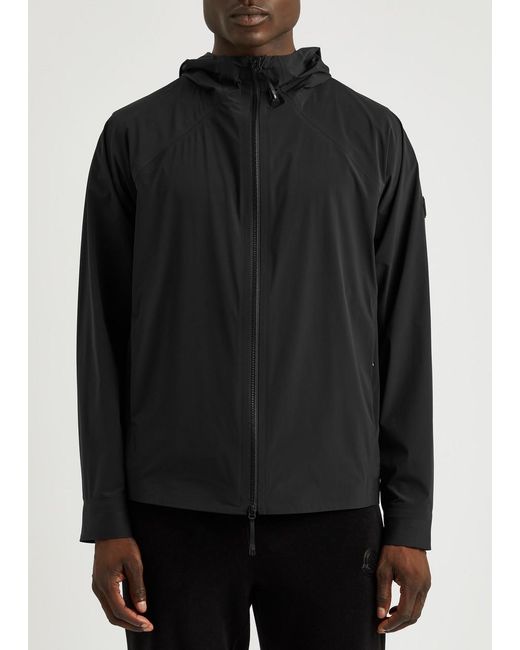 Moncler Black Kurz Hooded Stretch-Nylon Jacket for men
