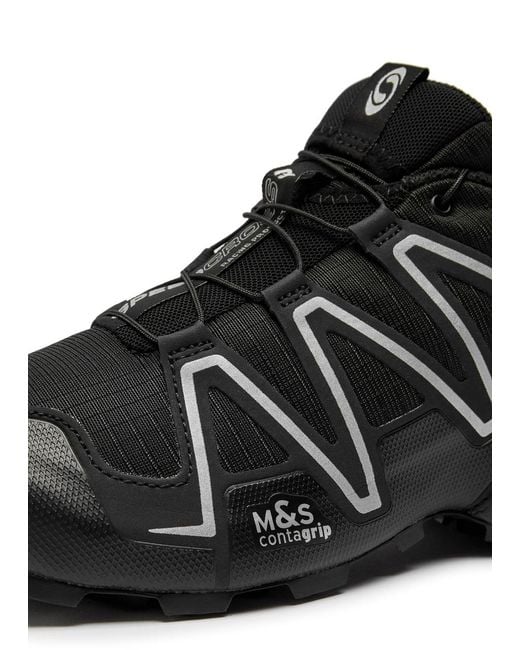 Salomon Black Speedcross 3 Panelled Mesh Sneakers for men