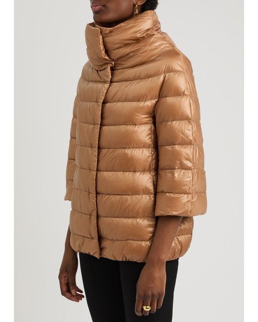 Herno Brown Aminta Quilted Shell Jacket
