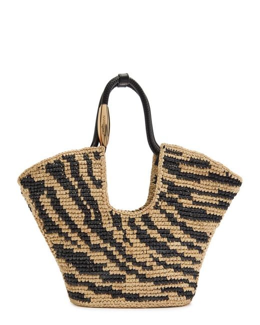 Zimmermann Pink Goldentime Crochet Raffia Tote