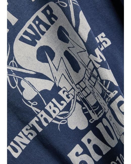 SAINT Mxxxxxx Blue Saint Nbhd Printed Cotton T-Shirt for men