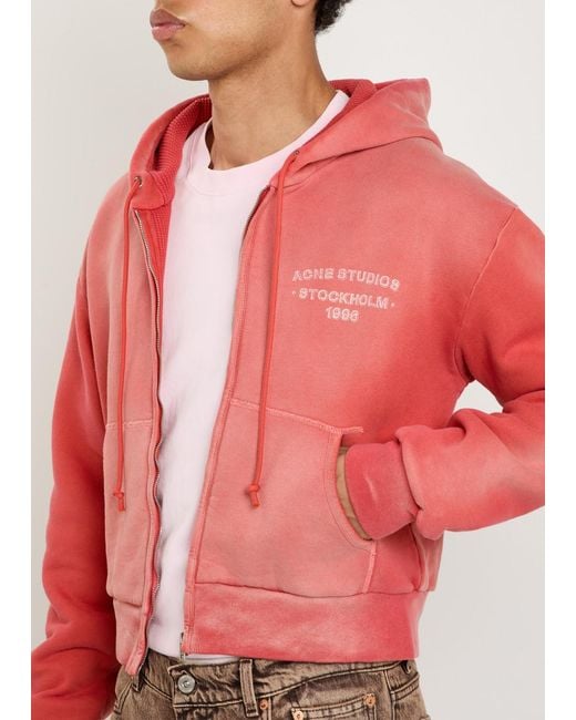 Acne Red Logo-Print Cotton Sweatshirt for men